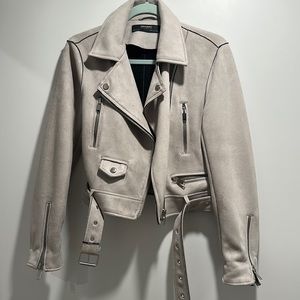 Zara Women’s Suede Biker Moro Jacket